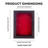 11x14 Shadow Box Frame Brown Walnut Wood | with a 3/4" Usable Display Depth | Includes a Red Real Suede Texture Acid-Free Backing Board, UV Resistant Acrylic, and Hanging Hardware view 3