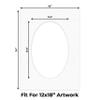 18x24 Mat Bevel Cut for 12x18 Photos - Precut Oyster Shell White Oval Shaped Photo Mat Board Opening - Acid Free Matte to Protect Your Pictures - Bevel Cut for Family Photos, Pack of 1 Matboard view 2