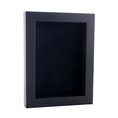 11x14 Shadow Box Frame Black Wood | with a 3/4" Usable Display Depth | Includes a Black Real Suede Texture Acid-Free Backing Board, UV Resistant Acrylic, and Hanging Hardware