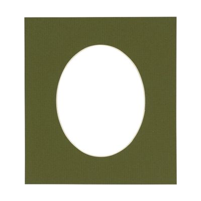20x30 Mat Bevel Cut for 18x26 Photos - Precut Dill Green Oval Shaped Photo Mat Board Opening - Acid Free Matte to Protect Your Pictures - Bevel Cut for Family Photos, Pack of 1 Matboard
