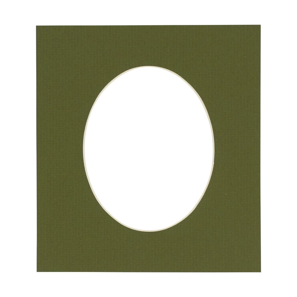 20x30 Mat Bevel Cut for 18x26 Photos - Precut Dill Green Oval Shaped Photo Mat Board Opening - Acid Free Matte to Protect Your Pictures - Bevel Cut for Family Photos, Pack of 1 Matboard