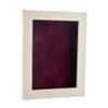 11x14 Shadow Box Frame White Washed Wood | with a 3/4" Usable Display Depth | Includes a Dark Berry Real Suede Texture Acid-Free Backing Board, UV Resistant Acrylic, and Hanging Hardware view 1