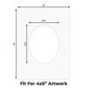6x8 Mat Bevel Cut for 4x5 Photos - Precut Oyster Shell White Oval Shaped Photo Mat Board Opening - Acid Free Matte to Protect Your Pictures - Bevel Cut for Family Photos, Pack of 1 Matboard view 2