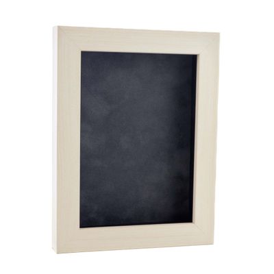 11x14 Shadow Box Frame White Washed Wood | with a 3/4" Usable Display Depth | Includes a Dark Grey Real Suede Texture Acid-Free Backing Board, UV Resistant Acrylic, and Hanging Hardware
