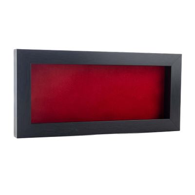 10x20 Shadow Box Frame Charcoal Gray Wood | with a 3/4" Usable Display Depth | Includes a Red Real Suede Texture Acid-Free Backing Board, UV Resistant Acrylic, and Hanging Hardware