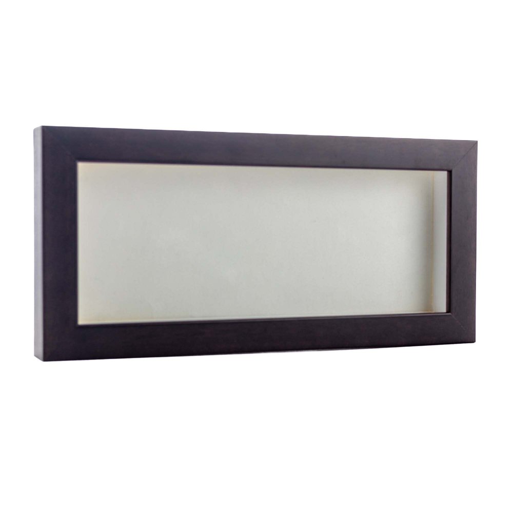 10x20 Shadow Box Frame Brown Walnut Wood | with a 3/4" Usable Display Depth | Includes a White Real Suede Texture Acid-Free Backing Board, UV Resistant Acrylic, and Hanging Hardware
