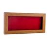 10x20 Shadow Box Frame Light Brown Wood | with a 3/4" Usable Display Depth | Includes a Red Real Suede Texture Acid-Free Backing Board, UV Resistant Acrylic, and Hanging Hardware view 1