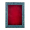 11x14 Shadow Box Frame Blue Wood | with a 1" Usable Display Depth | Includes a Red Real Suede Texture Acid-Free Backing Board, UV Resistant Acrylic, and Hanging Hardware view 2