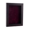 11x14 Shadow Box Frame Brown Walnut Wood | with a 3/4" Usable Display Depth | Includes a Dark Berry Real Suede Texture Acid-Free Backing Board, UV Resistant Acrylic, and Hanging Hardware view 1