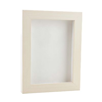 11x14 Shadow Box Frame White Washed Wood | with a 3/4" Usable Display Depth | Includes a White Real Suede Texture Acid-Free Backing Board, UV Resistant Acrylic, and Hanging Hardware