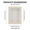 11x14 Shadow Box Frame White Washed Wood | with a 3/4" Usable Display Depth | Includes a White Real Suede Texture Acid-Free Backing Board, UV Resistant Acrylic, and Hanging Hardware view 4