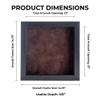 13x13 Shadow Box Frame Charcoal Gray Wood | with a 3/4" Usable Display Depth | Includes a Brown Real Suede Texture Acid-Free Backing Board, UV Resistant Acrylic, and Hanging Hardware view 4