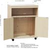 Kings Brand Furniture - Microwave Kitchen Cart, 2-Door Accent Storage Cabinet, White view 2