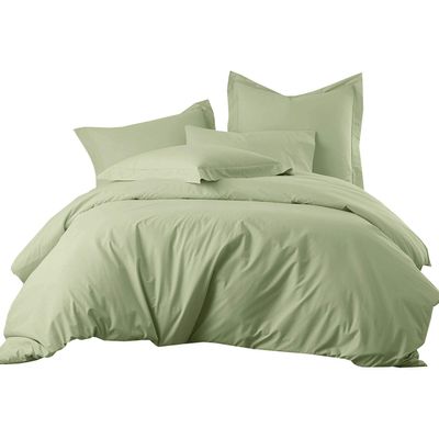 800 Thread Count 5pcs Cotton Full Size Duvet Cover All Season Sage Green Comforter Cover Full (88 x 90)