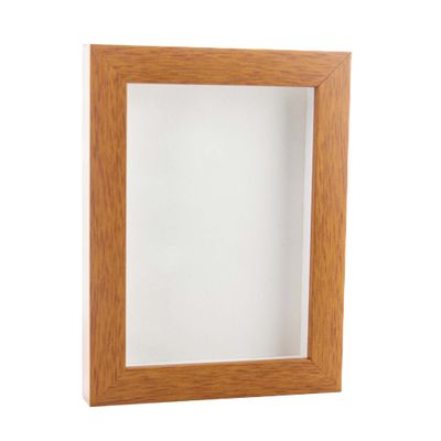 11x14 Shadow Box Frame Light Brown Wood | with a 3/4" Usable Display Depth | Includes a White Real Suede Texture Acid-Free Backing Board, UV Resistant Acrylic, and Hanging Hardware