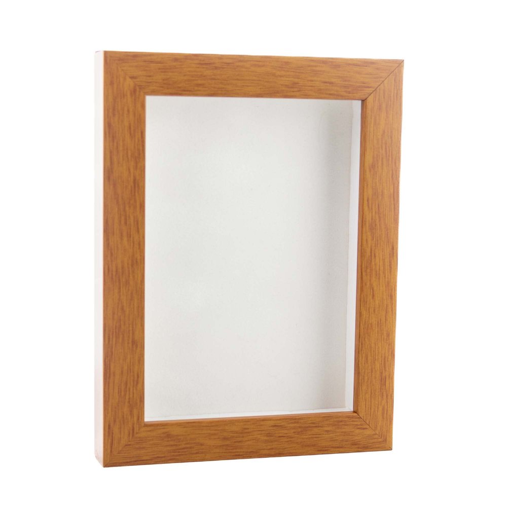 11x14 Shadow Box Frame Light Brown Wood | with a 3/4" Usable Display Depth | Includes a White Real Suede Texture Acid-Free Backing Board, UV Resistant Acrylic, and Hanging Hardware