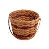 Amish Harvest Basket Towel Storage Apple Pail With Swinging Handle (Red) view 1