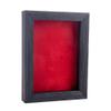 11x14 Shadow Box Frame Barnwood Black Wood | with a 1" Usable Display Depth | Includes a Red Real Suede Texture Acid-Free Backing Board, UV Resistant Acrylic, and Hanging Hardware view 1