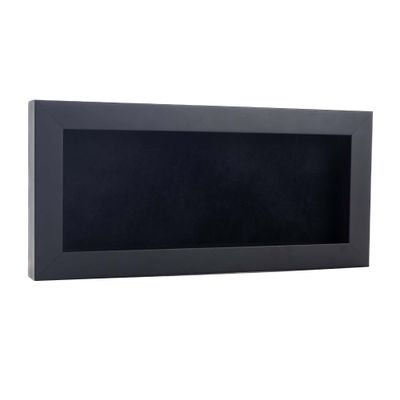 13x34 Shadow Box Frame Black Wood | with a 3/4" Usable Display Depth | Includes a Black Real Suede Texture Acid-Free Backing Board, UV Resistant Acrylic, and Hanging Hardware