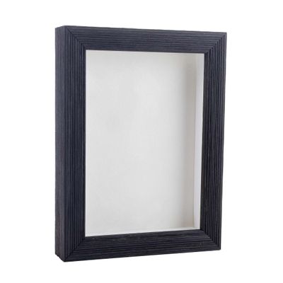 11x14 Shadow Box Frame Barnwood Black Wood | with a 1" Usable Display Depth | Includes a White Real Suede Texture Acid-Free Backing Board, UV Resistant Acrylic, and Hanging Hardware