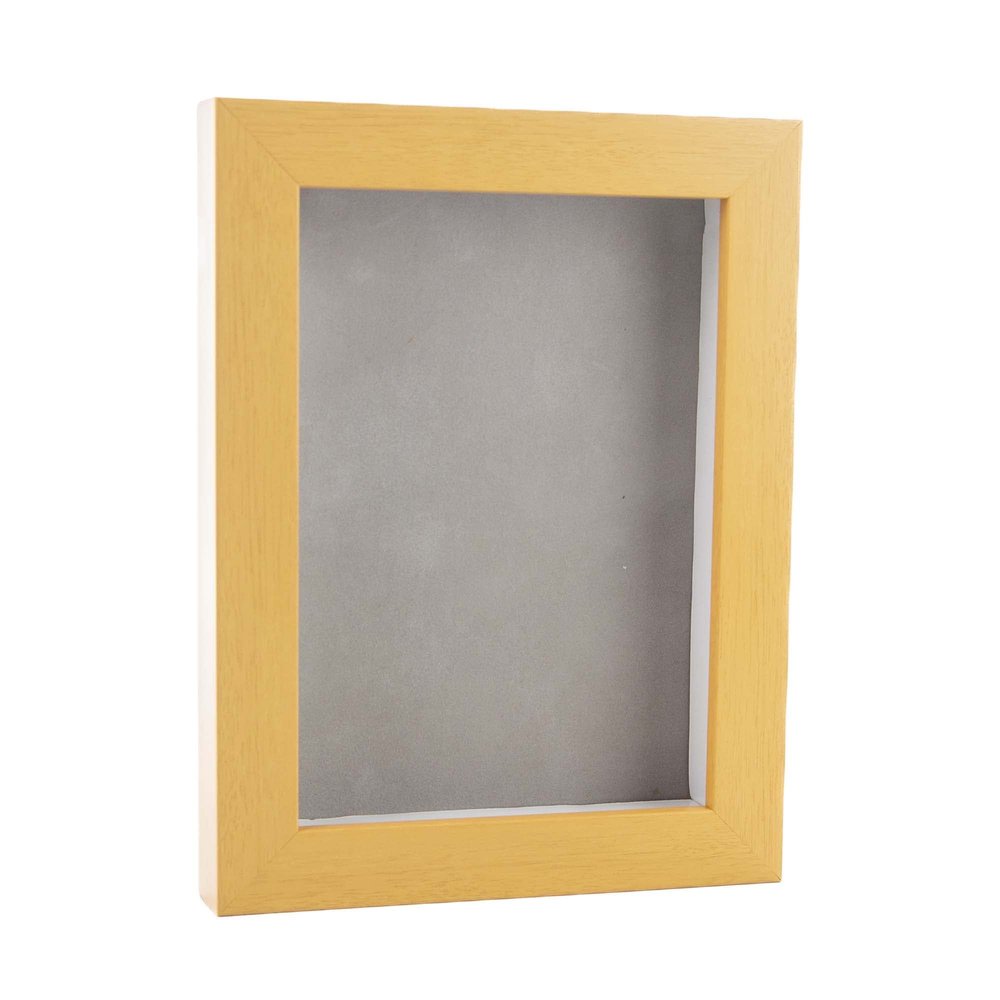 11x14 Shadow Box Frame Natural Wood | with a 3/4" Usable Display Depth | Includes a Light Grey Real Suede Texture Acid-Free Backing Board, UV Resistant Acrylic, and Hanging Hardware