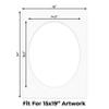 18x24 Mat Bevel Cut for 15x19 Photos - Precut Oyster Shell White Oval Shaped Photo Mat Board Opening - Acid Free Matte to Protect Your Pictures - Bevel Cut for Family Photos, Pack of 1 Matboard view 2