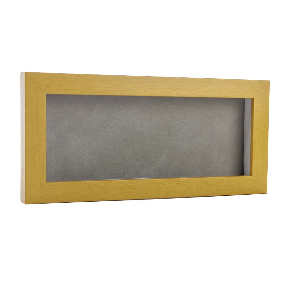 10x20 Shadow Box Frame Natural Wood | with a 3/4" Usable Display Depth | Includes a Light Grey Real Suede Texture Acid-Free Backing Board, UV Resistant Acrylic, and Hanging Hardware