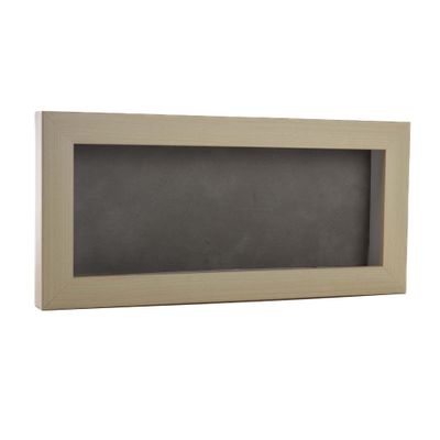 10x20 Shadow Box Frame White Washed Wood | with a 3/4" Usable Display Depth | Includes a Light Grey Real Suede Texture Acid-Free Backing Board, UV Resistant Acrylic, and Hanging Hardware