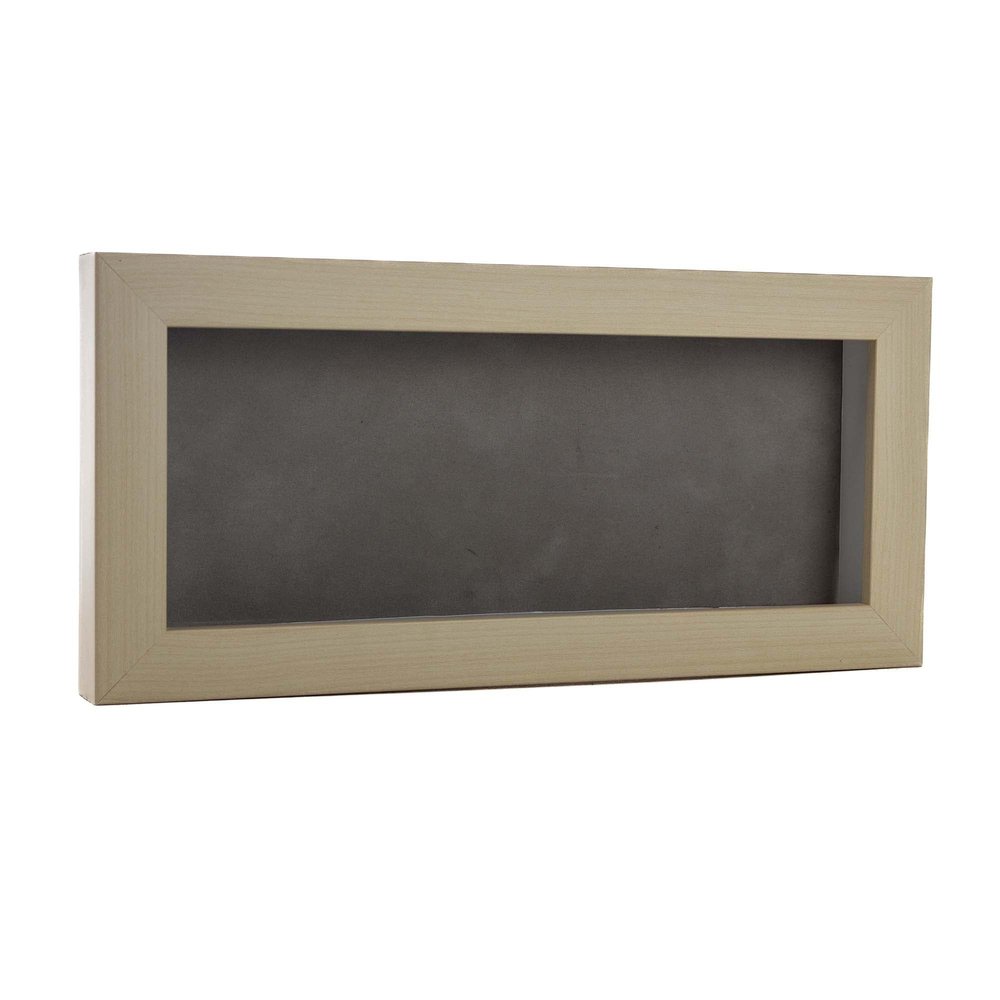 10x20 Shadow Box Frame White Washed Wood | with a 3/4" Usable Display Depth | Includes a Light Grey Real Suede Texture Acid-Free Backing Board, UV Resistant Acrylic, and Hanging Hardware