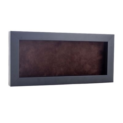 16x30 Shadow Box Frame Black Wood | with a 3/4" Usable Display Depth | Includes a Brown Real Suede Texture Acid-Free Backing Board, UV Resistant Acrylic, and Hanging Hardware