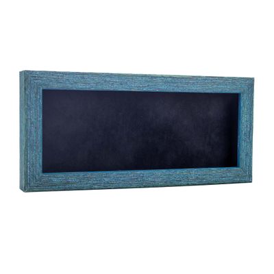 10x20 Shadow Box Frame Blue Wood | with a 1" Usable Display Depth | Includes a Black Real Suede Texture Acid-Free Backing Board, UV Resistant Acrylic, and Hanging Hardware