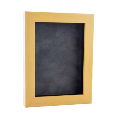 11x14 Shadow Box Frame Natural Wood | with a 3/4" Usable Display Depth | Includes a Dark Grey Real Suede Texture Acid-Free Backing Board, UV Resistant Acrylic, and Hanging Hardware
