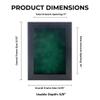 11x14 Shadow Box Frame Charcoal Gray Wood | with a 3/4" Usable Display Depth | Includes a Forest Green Real Suede Texture Acid-Free Backing Board, UV Resistant Acrylic, and Hanging Hardware view 4