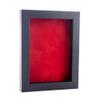 11x14 Shadow Box Frame Black Wood | with a 3/4" Usable Display Depth | Includes a Red Real Suede Texture Acid-Free Backing Board, UV Resistant Acrylic, and Hanging Hardware view 1