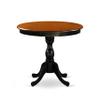 East West Furniture AMAN5-BCH-LC 5 Piece Dining Table Set for 4 Includes a Round Kitchen Table with Pedestal and 4 Faux Leather Kitchen Dining Chairs, 36x36 Inch, Black & Cherry view 3