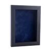 11x14 Shadow Box Frame Black Wood | with a 3/4" Usable Display Depth | Includes a Navy Blue Real Suede Texture Acid-Free Backing Board, UV Resistant Acrylic, and Hanging Hardware view 1
