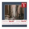 18x18 Mat Bevel Cut for 14x14 Photos - Precut Navy Blue Square Shaped Photo Mat Board Opening - Acid Free Matte to Protect Your Pictures - Bevel Cut for Family Photos, Pack of 1 Matboard view 1