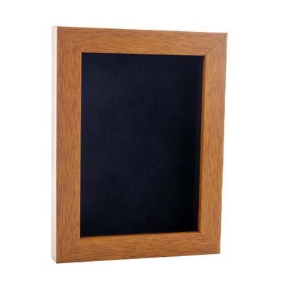 11x14 Shadow Box Frame Light Brown Wood | with a 3/4" Usable Display Depth | Includes a Black Real Suede Texture Acid-Free Backing Board, UV Resistant Acrylic, and Hanging Hardware