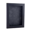 11x14 Shadow Box Frame Black Wood | with a 3/4" Usable Display Depth | Includes a Dark Grey Real Suede Texture Acid-Free Backing Board, UV Resistant Acrylic, and Hanging Hardware view 1