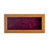13x34 Shadow Box Frame Light Brown Wood | with a 3/4" Usable Display Depth | Includes a Dark Berry Real Suede Texture Acid-Free Backing Board, UV Resistant Acrylic, and Hanging Hardware view 3