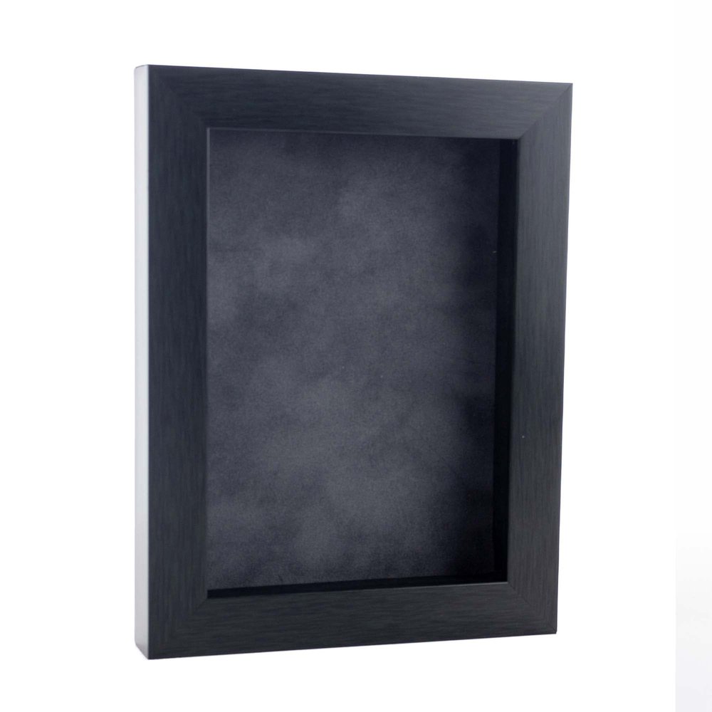 11x14 Shadow Box Frame Charcoal Gray Wood | with a 3/4" Usable Display Depth | Includes a Dark Grey Real Suede Texture Acid-Free Backing Board, UV Resistant Acrylic, and Hanging Hardware