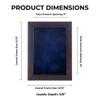 11x14 Shadow Box Frame Brown Walnut Wood | with a 3/4" Usable Display Depth | Includes a Navy Blue Real Suede Texture Acid-Free Backing Board, UV Resistant Acrylic, and Hanging Hardware view 3