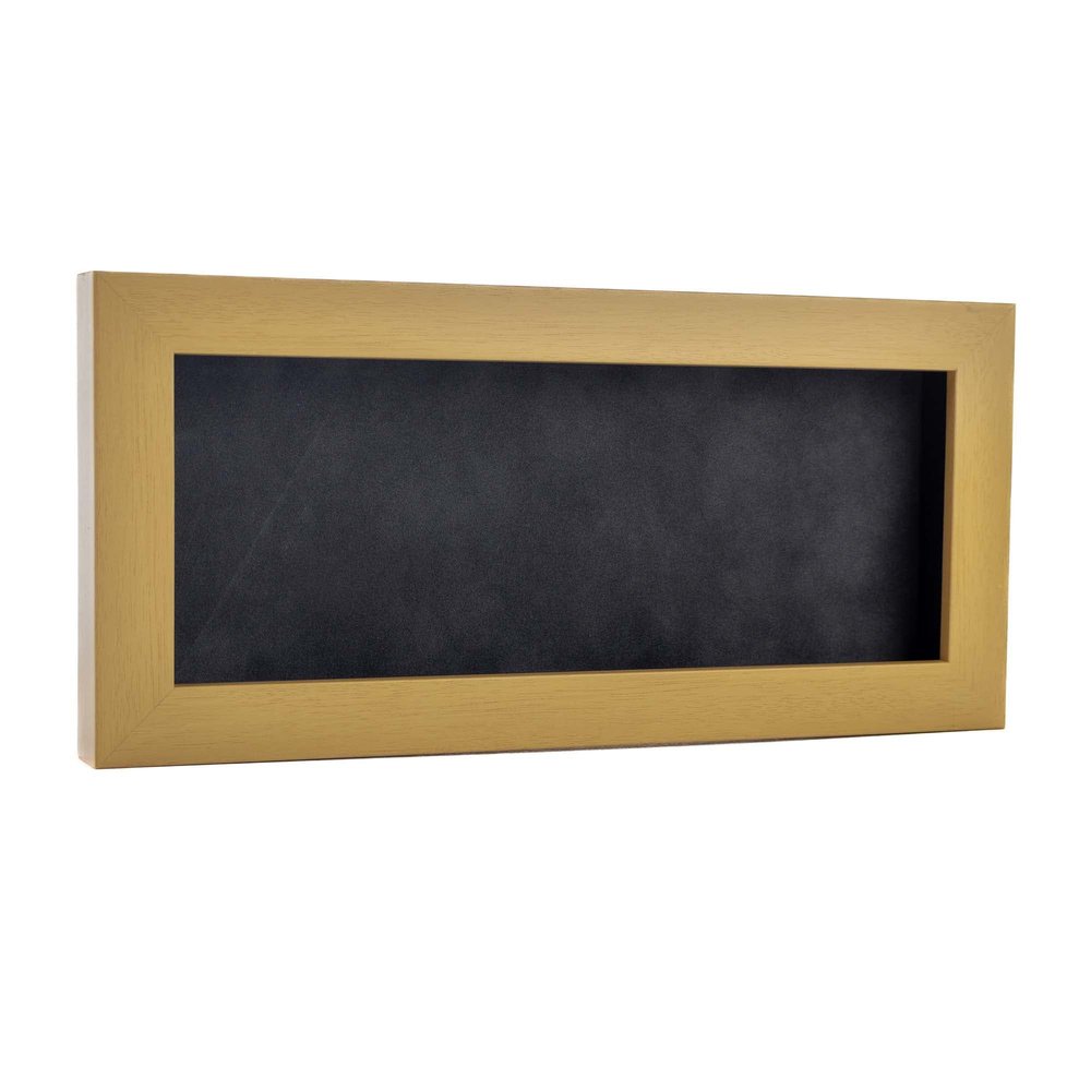 10x20 Shadow Box Frame Natural Wood | with a 3/4" Usable Display Depth | Includes a Dark Grey Real Suede Texture Acid-Free Backing Board, UV Resistant Acrylic, and Hanging Hardware
