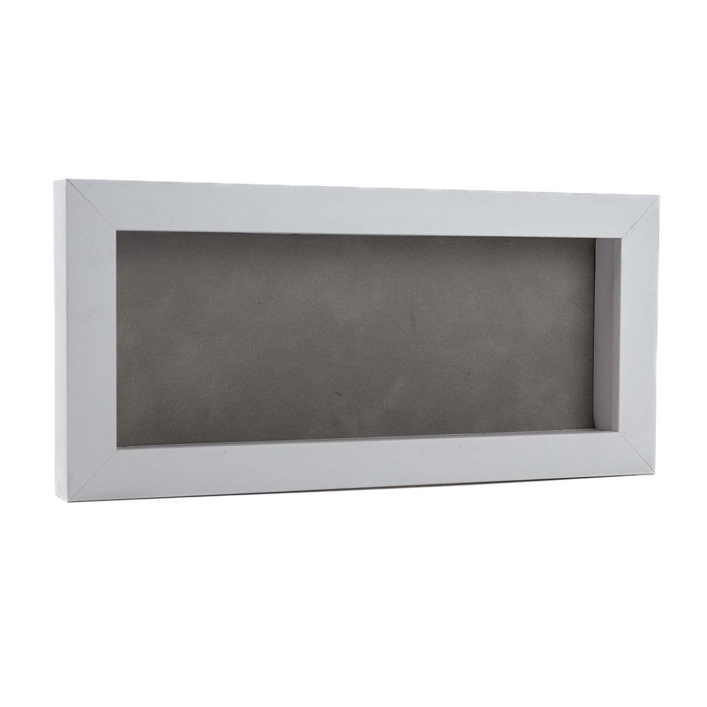 10x20 Shadow Box Frame White Wood | with a 3/4" Usable Display Depth | Includes a Light Grey Real Suede Texture Acid-Free Backing Board, UV Resistant Acrylic, and Hanging Hardware