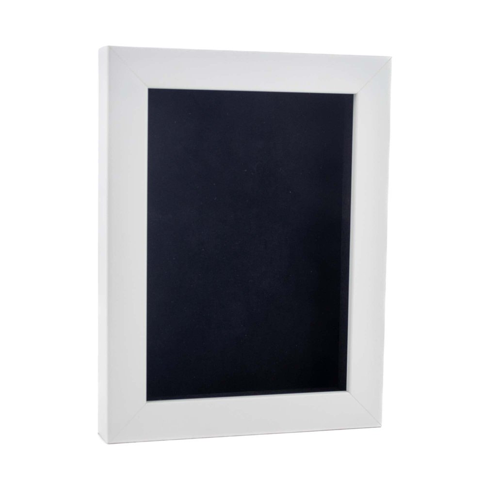 11x14 Shadow Box Frame White Wood | with a 3/4" Usable Display Depth | Includes a Black Real Suede Texture Acid-Free Backing Board, UV Resistant Acrylic, and Hanging Hardware