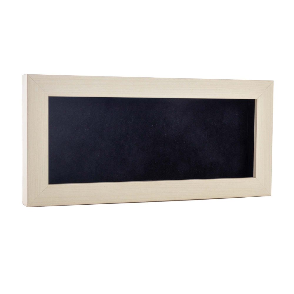 10x20 Shadow Box Frame White Washed Wood | with a 3/4" Usable Display Depth | Includes a Black Real Suede Texture Acid-Free Backing Board, UV Resistant Acrylic, and Hanging Hardware