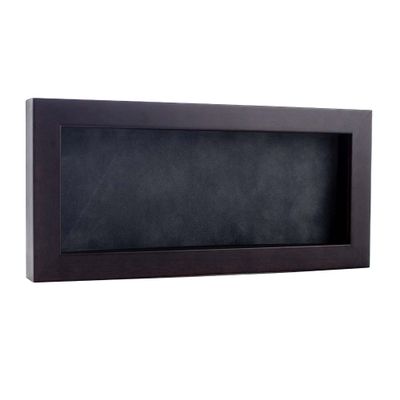 10x20 Shadow Box Frame Brown Walnut Wood | with a 3/4" Usable Display Depth | Includes a Dark Grey Real Suede Texture Acid-Free Backing Board, UV Resistant Acrylic, and Hanging Hardware