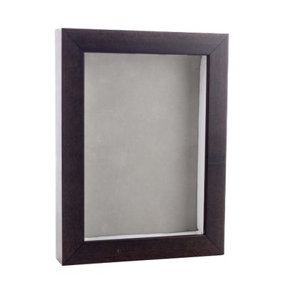 11x14 Shadow Box Frame Brown Walnut Wood | with a 3/4" Usable Display Depth | Includes a Light Grey Real Suede Texture Acid-Free Backing Board, UV Resistant Acrylic, and Hanging Hardware