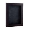 11x14 Shadow Box Frame Brown Walnut Wood | with a 3/4" Usable Display Depth | Includes a Dark Grey Real Suede Texture Acid-Free Backing Board, UV Resistant Acrylic, and Hanging Hardware view 1