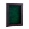11x14 Shadow Box Frame Brown Walnut Wood | with a 3/4" Usable Display Depth | Includes a Forest Green Real Suede Texture Acid-Free Backing Board, UV Resistant Acrylic, and Hanging Hardware view 1